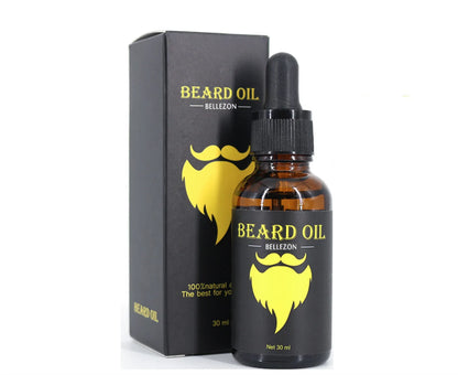 Men Beard Growth  Oil Kit Soften Hair Growth Nourishing Enhancer Beard Wax Balm Moustache Oil Leave-In Conditioner Beard Care