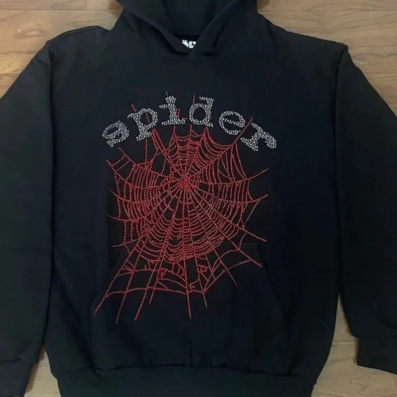 Web Spider Rhinestone Hoodie