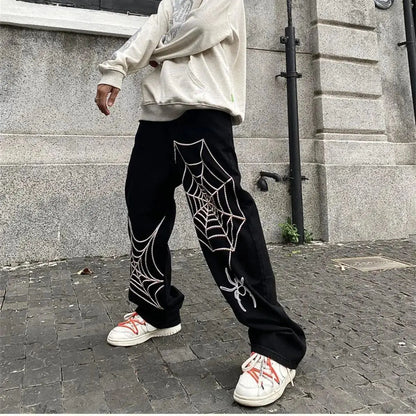 Spider Print Baggy Harem Pants - Men's Hip Hop Casual Trousers, Summer 2020 Y2K Fashion