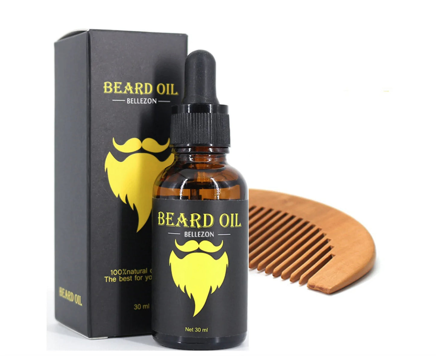 Men Beard Growth  Oil Kit Soften Hair Growth Nourishing Enhancer Beard Wax Balm Moustache Oil Leave-In Conditioner Beard Care