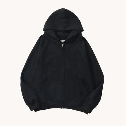 Plain Zip-Up Hoodie